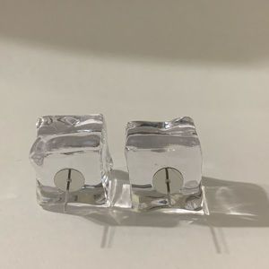 Clear Ice Cube Earrings